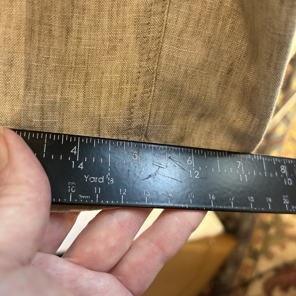 Eileen Fisher 100% Organic Linen Pant Tan Medium Ankle Tapered Elastic Pull On - Picture 7 of 13